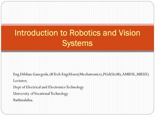 Introduction to Robotics and vision system | PDF