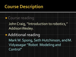 Introduction to Robotics and vision system | PDF