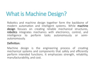 Robotics Machine Design Comprehensive Introduction to Robotics and Machine Design in ...