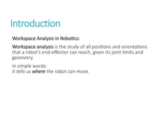 Comprehensive Overview of Workspace Analysis and Path Planning in ...