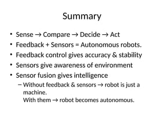 Feedback Control Systems and Sensor Integration in Robotics for ...