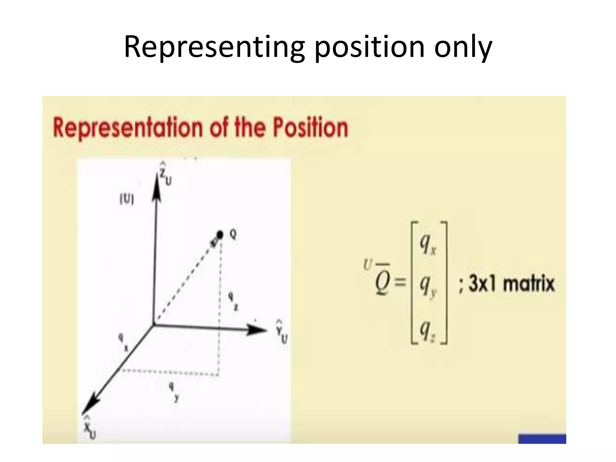 Representing position only
 