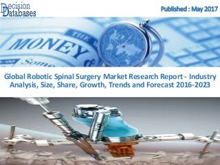 Published : May 2017
Global Robotic Spinal Surgery Market Research Report - Industry
Analysis, Size, Share, Growth, Trends and Forecast 2016-2023
 