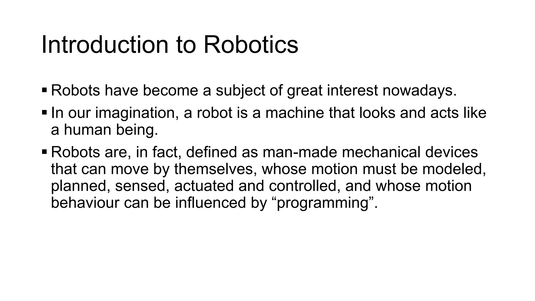 Robotics presentation | PPTX