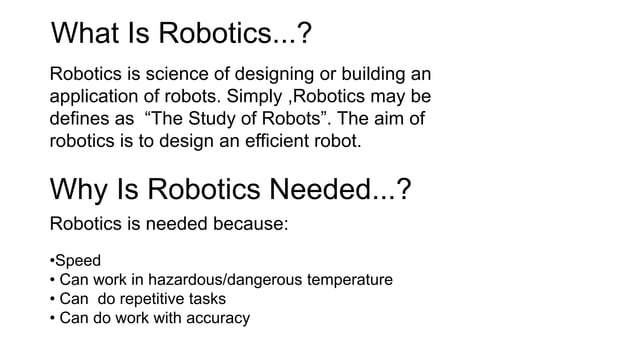Robotics presentation | PPTX