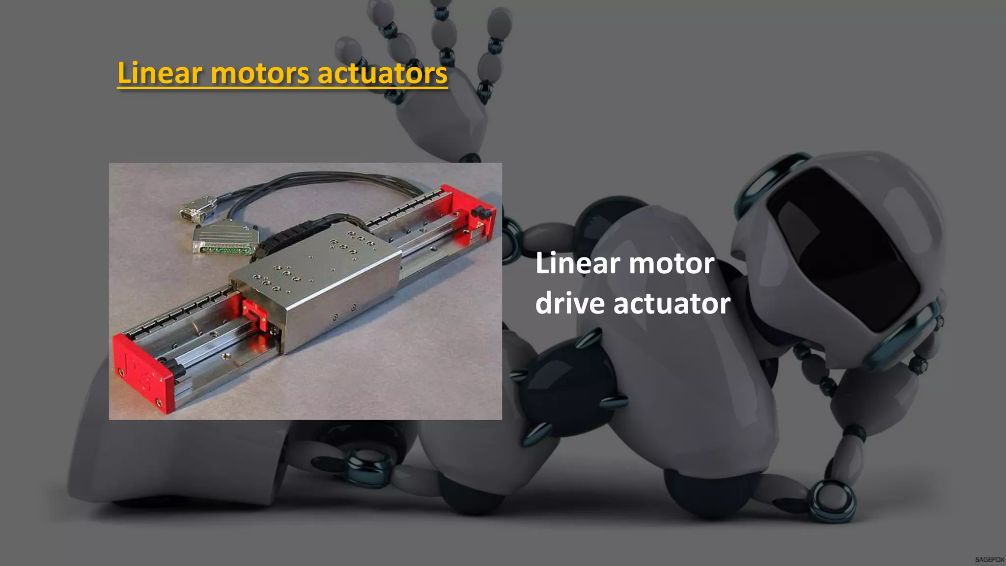 Linear motors actuators
Linear motor
drive actuator
 
