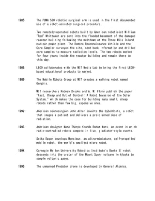 Robotics timeline | PDF
