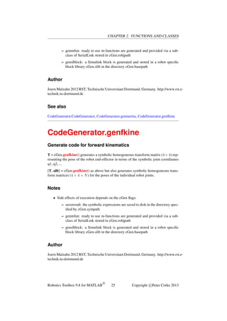Robotics Toolbox for MATLAB (Relese 9) | PDF