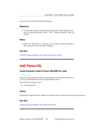 Robotics Toolbox for MATLAB (Relese 9) | PDF