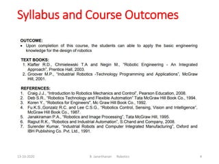 Robotics Syllabus Robotics unit4 slides | PDF