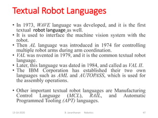 Robot Language Text Robotics unit4 slides | PDF