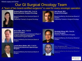 Robotic surgery and cancer gastrointestinal and thoracic | PDF