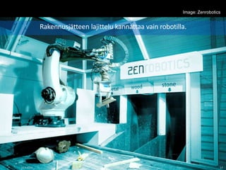 Image: Zenrobotics
16.9.2017 17
Rakennusjätteen lajittelu kannattaa vain robotilla.
@jyrkikasvi
 