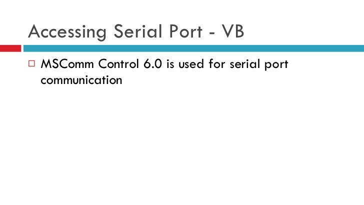 Serial Port Vs Comm Port