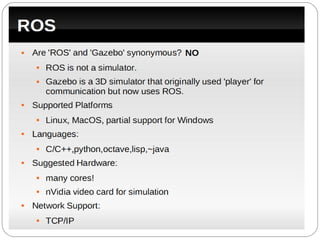 Robot operating systems (ros) overview & (1) | PPT