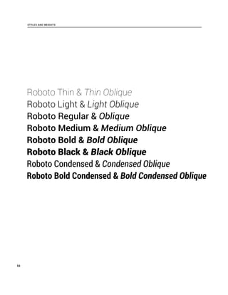 Roboto specimen book