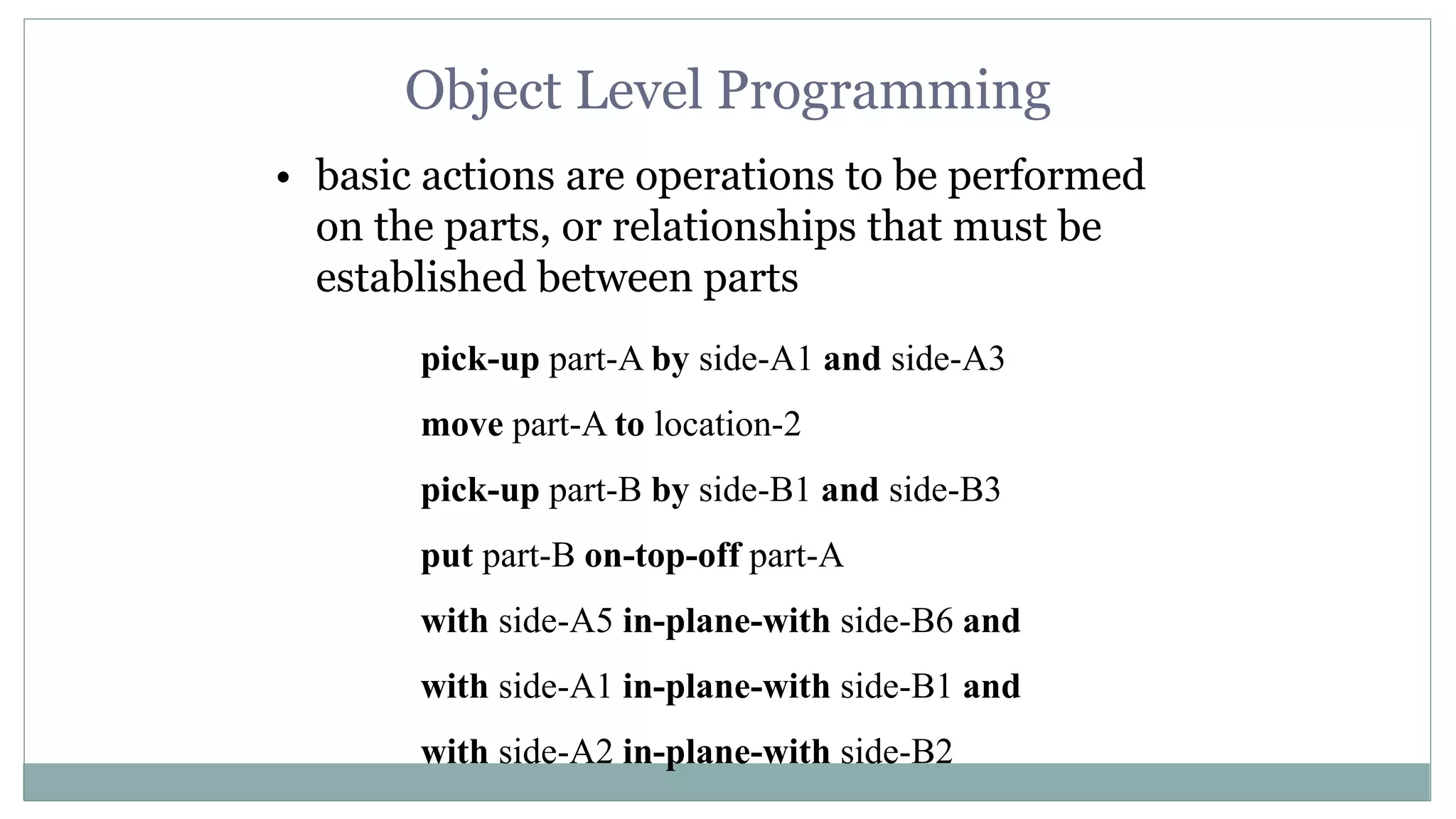 Robot programming | PPTX | Programming Languages | Computing