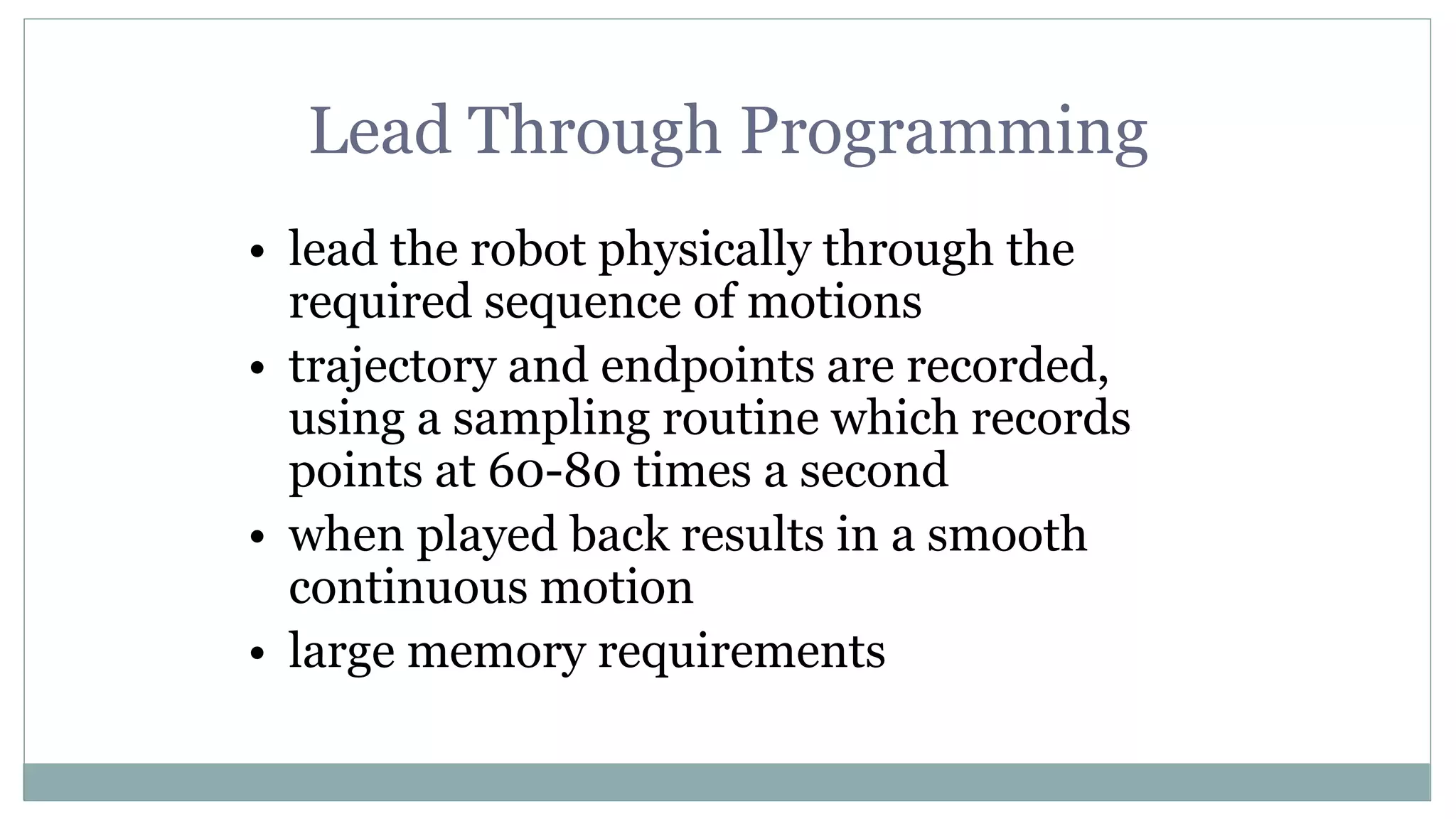 Robot programming | PPTX | Programming Languages | Computing