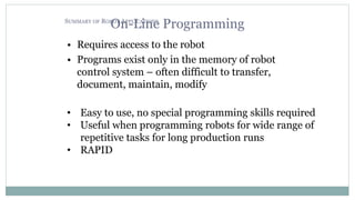 Robot programming | PPTX | Programming Languages | Computing