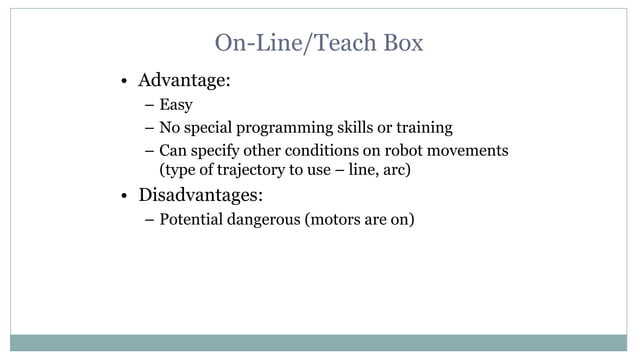 Robot programming | PPTX | Programming Languages | Computing