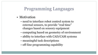 Robot programming | PPTX