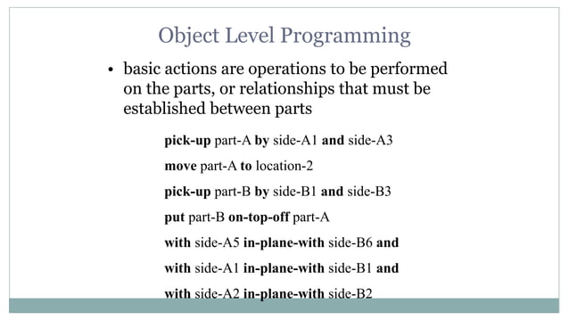 Robot programming | PPTX | Programming Languages | Computing