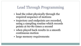 Robot programming | PPTX | Programming Languages | Computing
