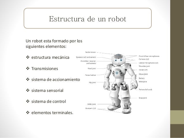 Sistemas de Robots básicos
Los componentes básicos de un robot
son:
 La estructura - la estructura
mecánica (los eslabone...