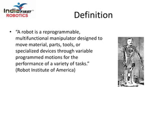 Robot Definition Example Robots and its type | PPTX