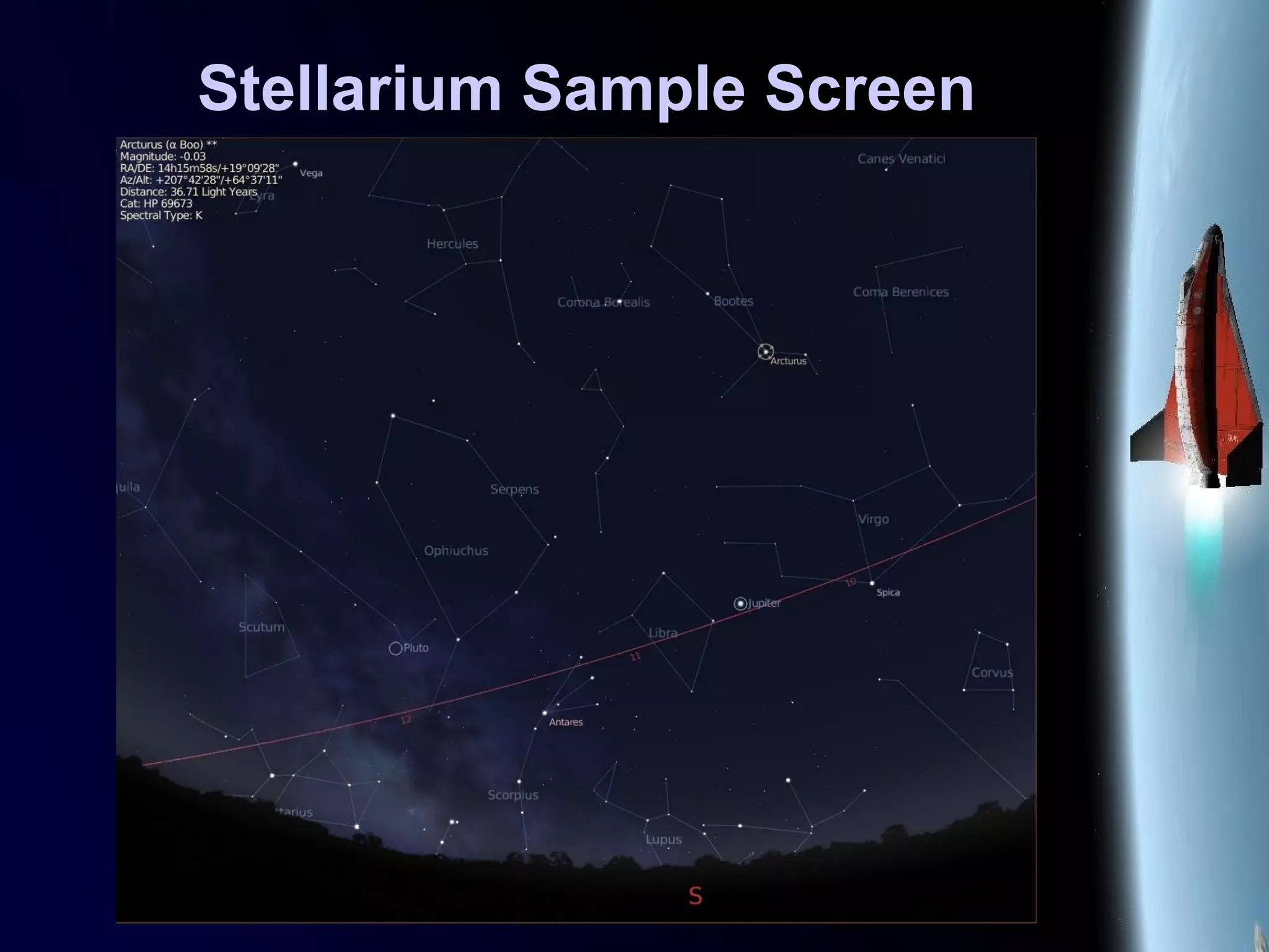 Stellarium Sample Screen
 