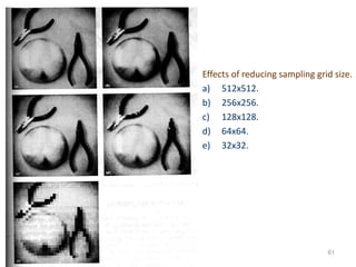 Effects of reducing sampling grid size.
a) 512x512.
b) 256x256.
c) 128x128.
d) 64x64.
e) 32x32.
61
 