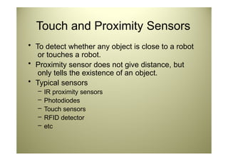 Robot Sensors and Actuators in robotics | PPTX