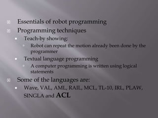 Robots in automobile industry | PPT