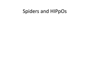 Spiders and HIPpOs
 