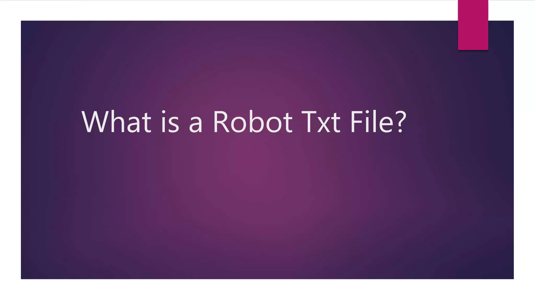 What is a Robot Txt File?
 