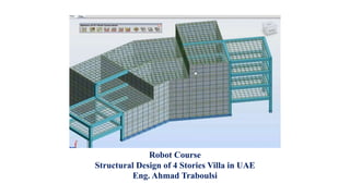 Robot Course
Structural Design of 4 Stories Villa in UAE
Eng. Ahmad Traboulsi
 