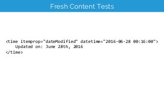 Control:
Pages had honest dateModified dates
Fresh Content Test
 
