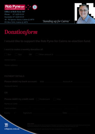 Rob pyne reelection donation fund