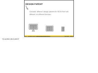 #UXPA2016SESSION SURVEY: WWW.UXPA2016.ORG/SURVEY #UXPA2016SESSION SURVEY: UXPA2016.ORG/SESSIONSURVEY?
SESSIONID=252
©2016
DESIGN PATENT
Consider different design patents for GUIs that look
different on different devices
25
-Any questions about patents?
 
