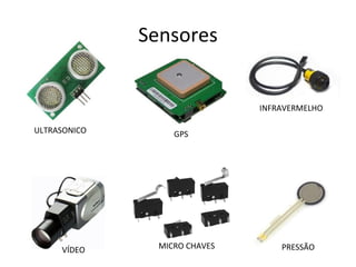 Sensores


                               INFRAVERMELHO

ULTRASONICO        GPS




     VÍDEO      MICRO CHAVES       PRESSÃO
 