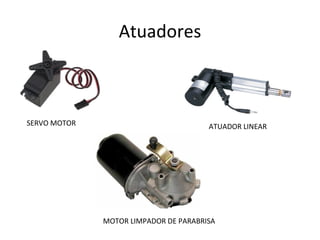 Atuadores



SERVO MOTOR                            ATUADOR LINEAR




              MOTOR LIMPADOR DE PARABRISA
 