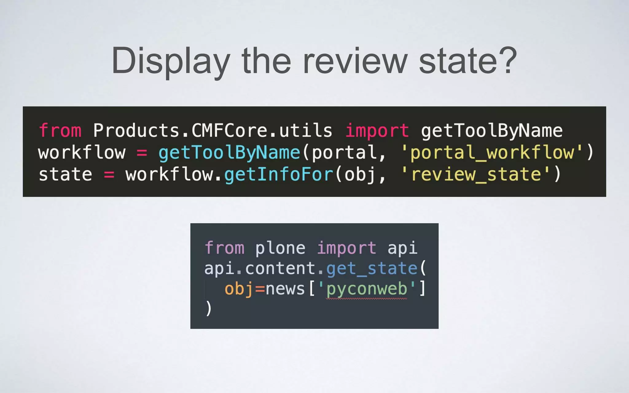 Display the review state?
 