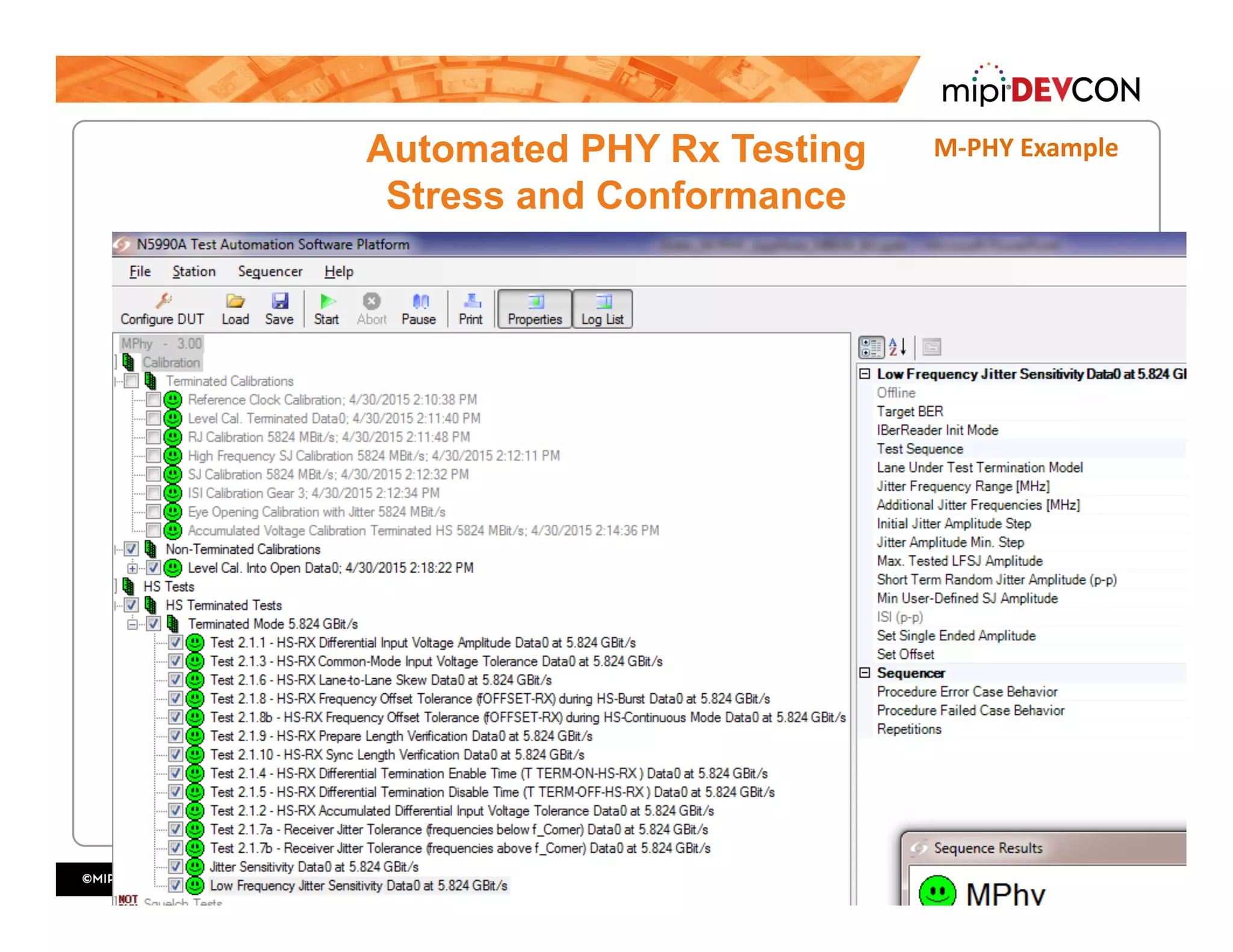 Automated PHY Rx Testing
Stress and Conformance
M-PHY	Example	
 