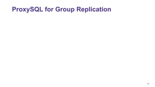 24
ProxySQL for Group Replication
 