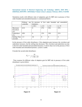 Robust model reference adaptive control for a second order system 2 | PDF