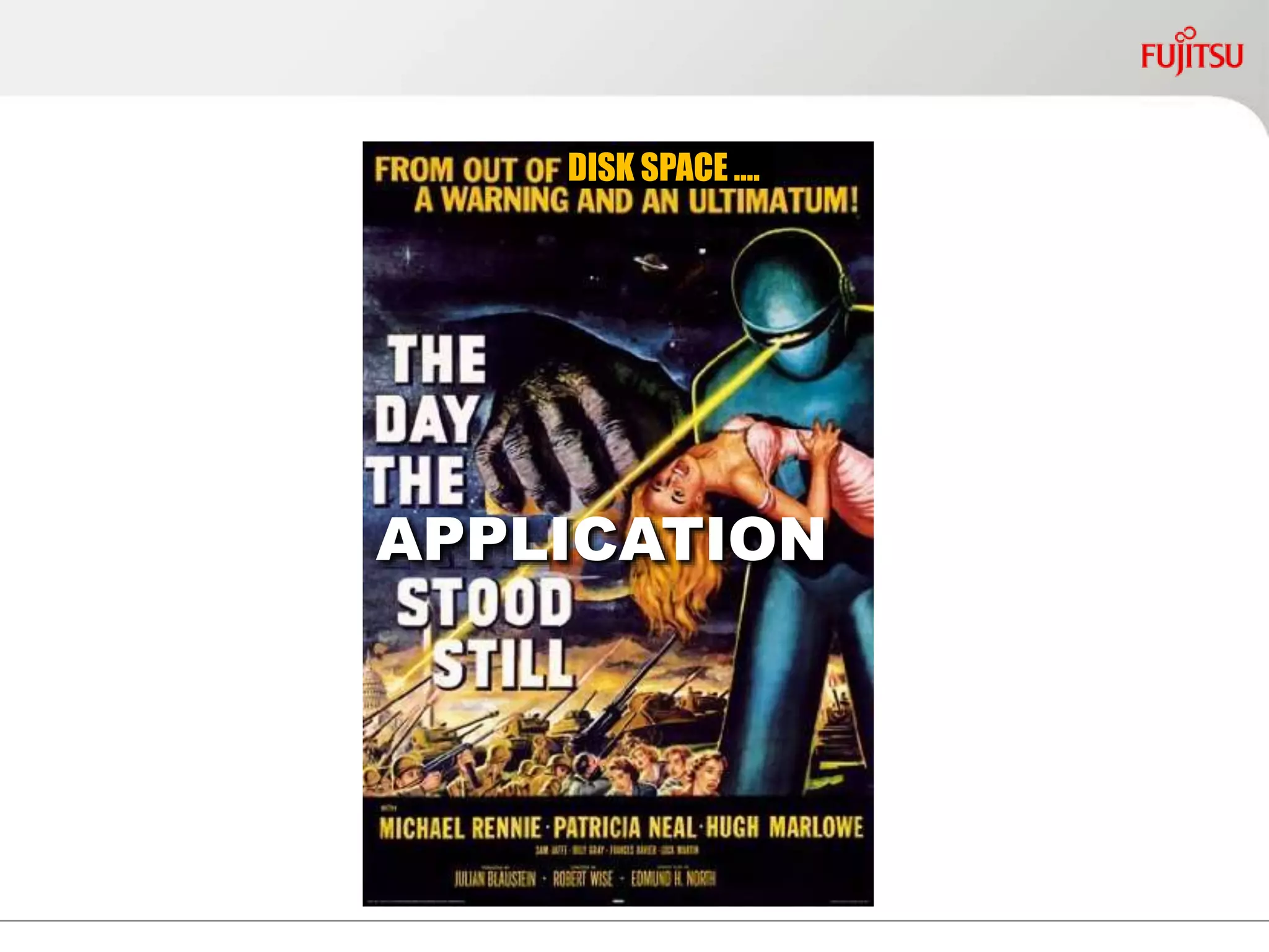 APPLICATION
DISK SPACE ….
 