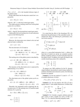 Robust H∞ Dynamic Output-Feedback Decentralized Control Design Using ...