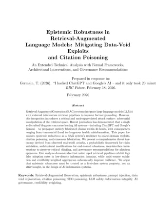 Robustness in Retrieval-Augmented Language Models | PDF