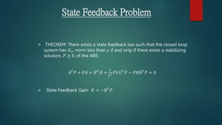 Robust Presentation on h ifiinity based full state feedback controller ...