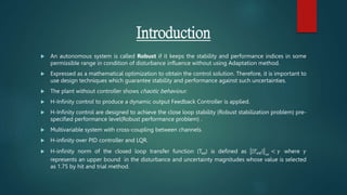 Robust Presentation on h ifiinity based full state feedback controller ...